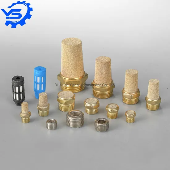 Plug Type Plastic Long Flat Head Pneumatic Muffler Copper Plug All Copper Plug 1/8 1/4 3/8 Muffler Solenoid Valve Silencer